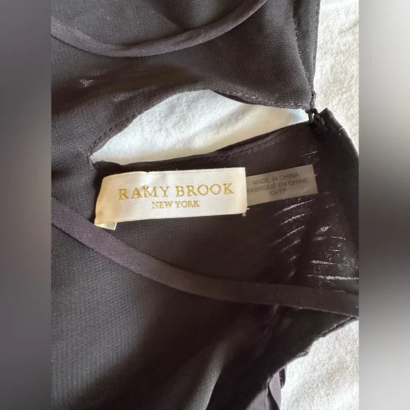 Ramy Brook Shauna Pleated Mini Black Dress Size XS - Picture 3 of 8